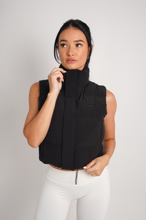 【完売品 未使用】ENTI Gathered Puffer Vest(BLK) Puffer Vest - Black