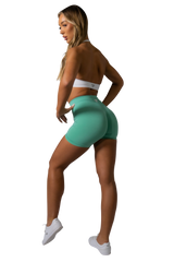 ACTIVE SEAMLESS SHORTS - TURQUOISE GREEN