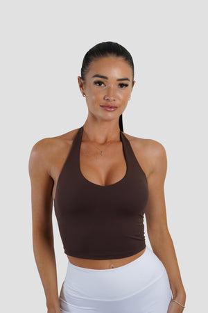 KIARA HALTER TOP - ESPRESSO