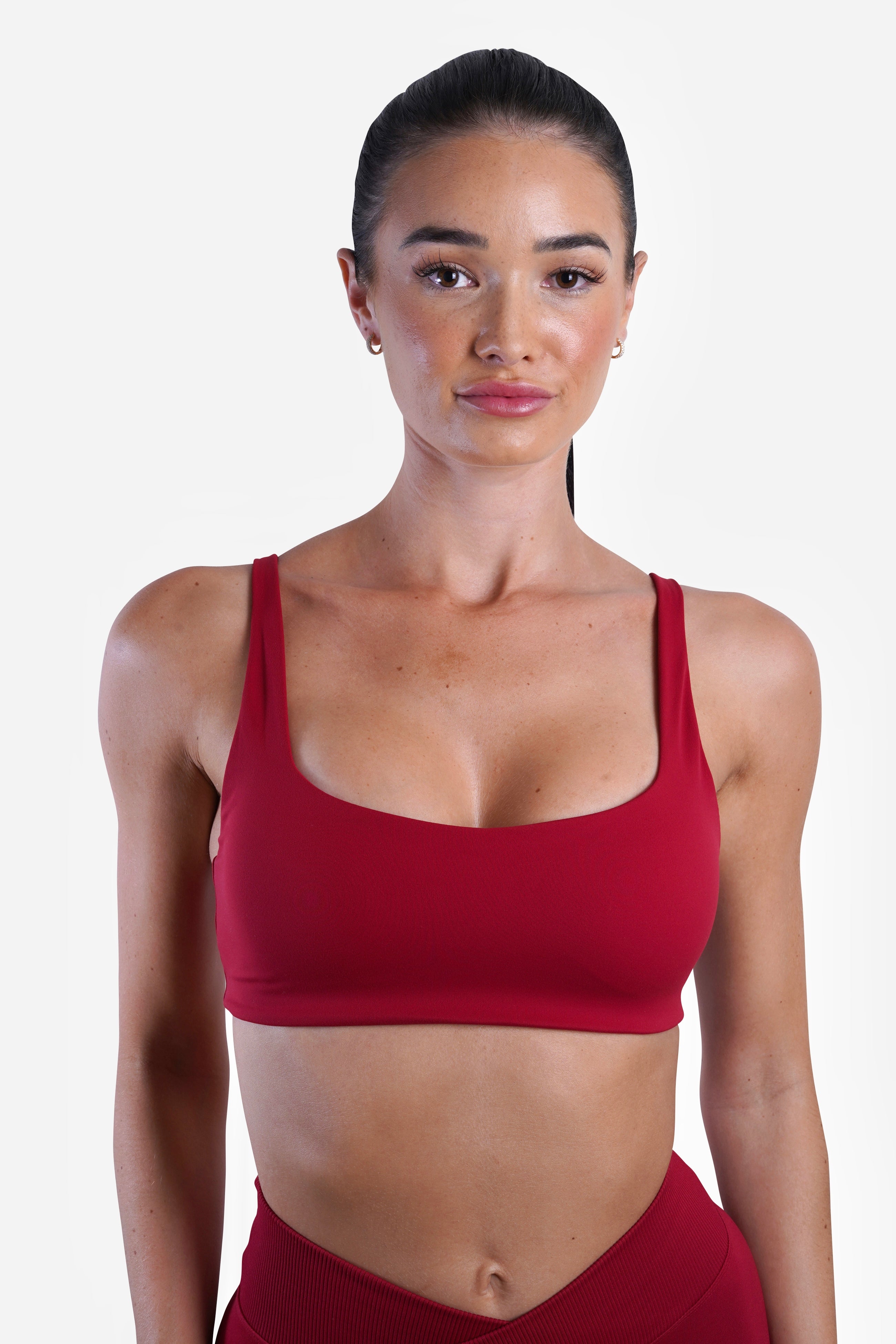 Dark red sports bra on sale