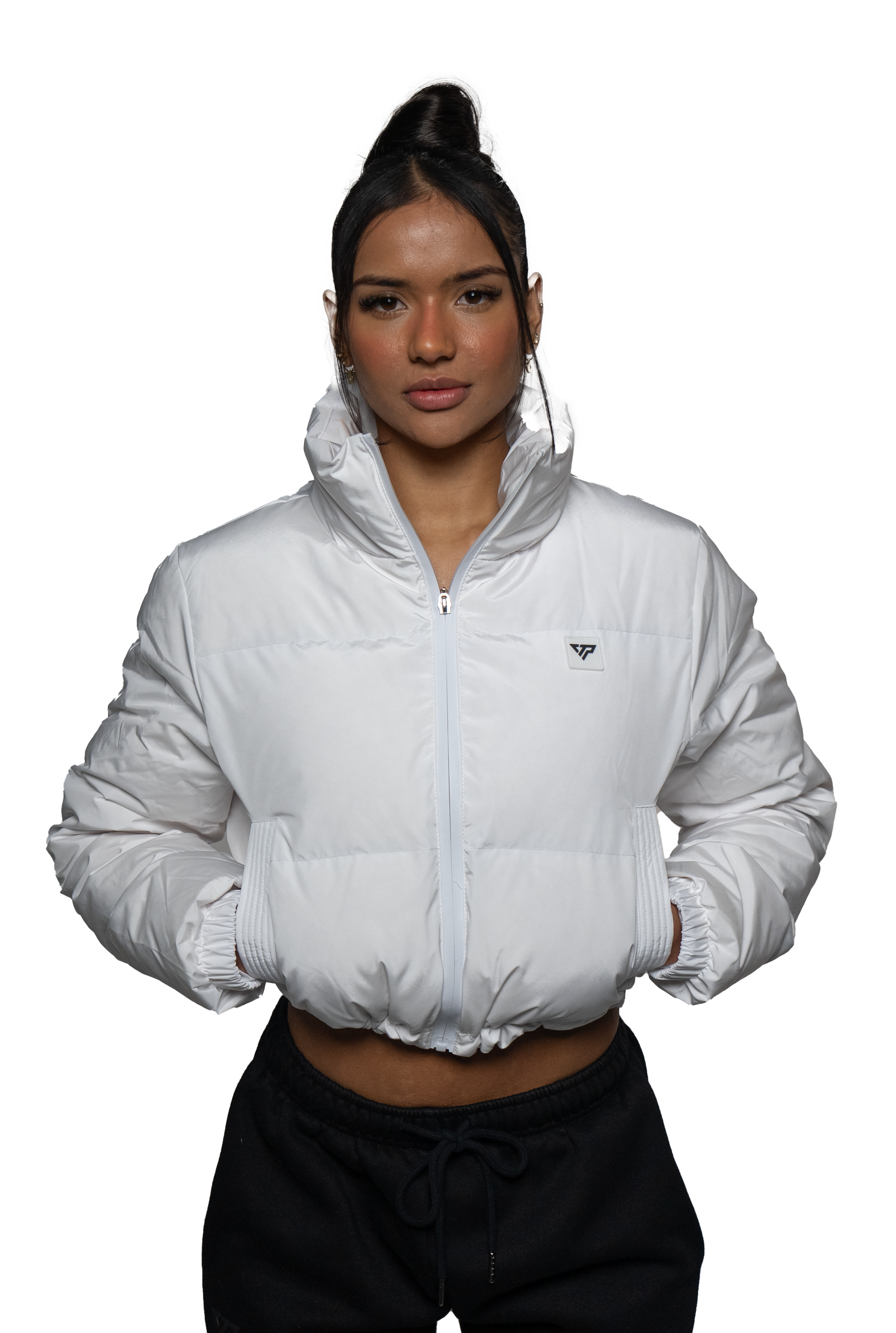 Horizon Cropped Puffer Jacket - White