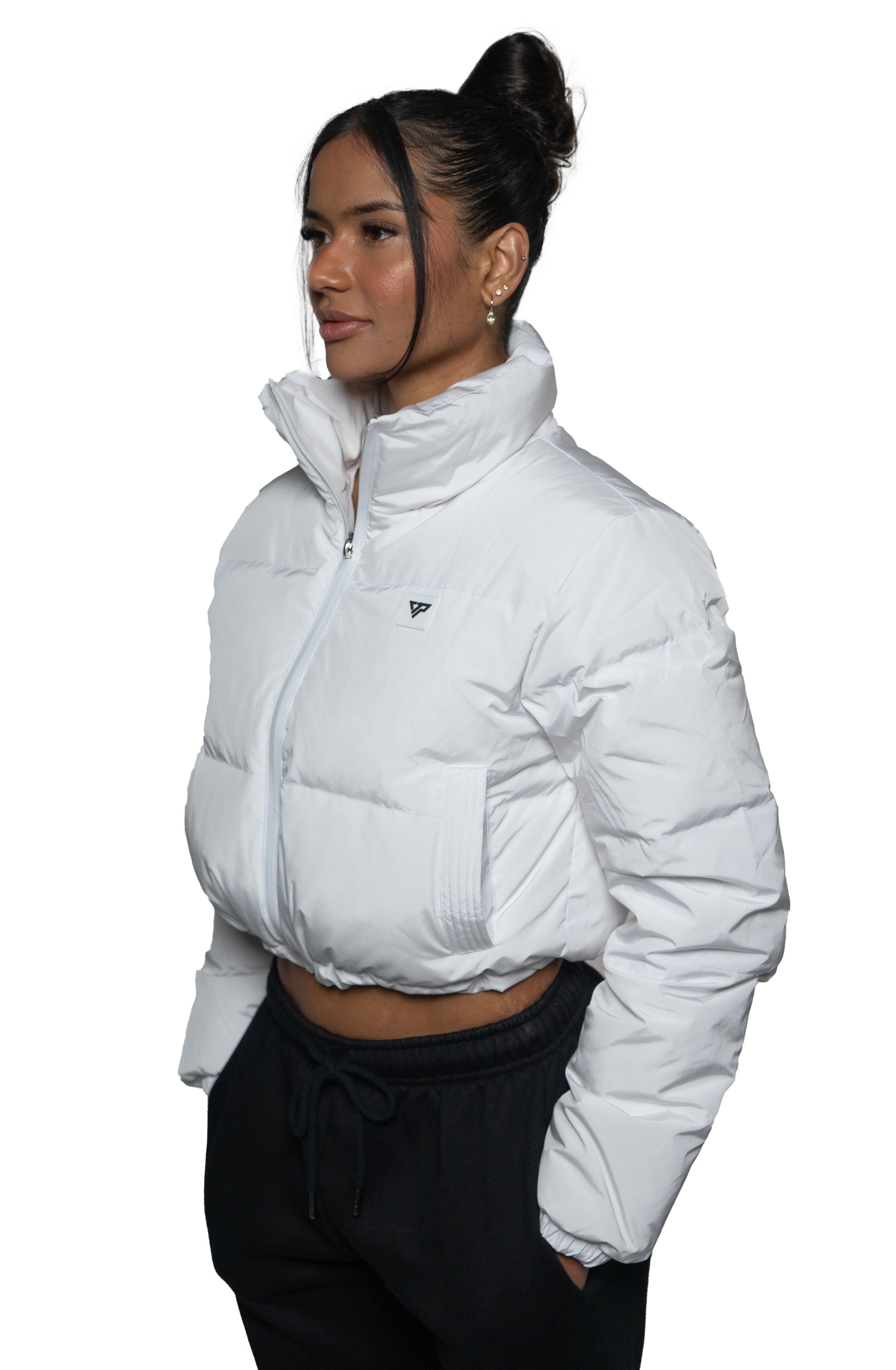 Horizon Cropped Puffer Jacket - White