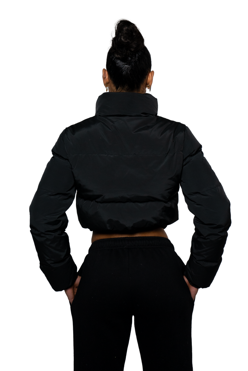 Horizon Cropped Puffer Jacket - Black