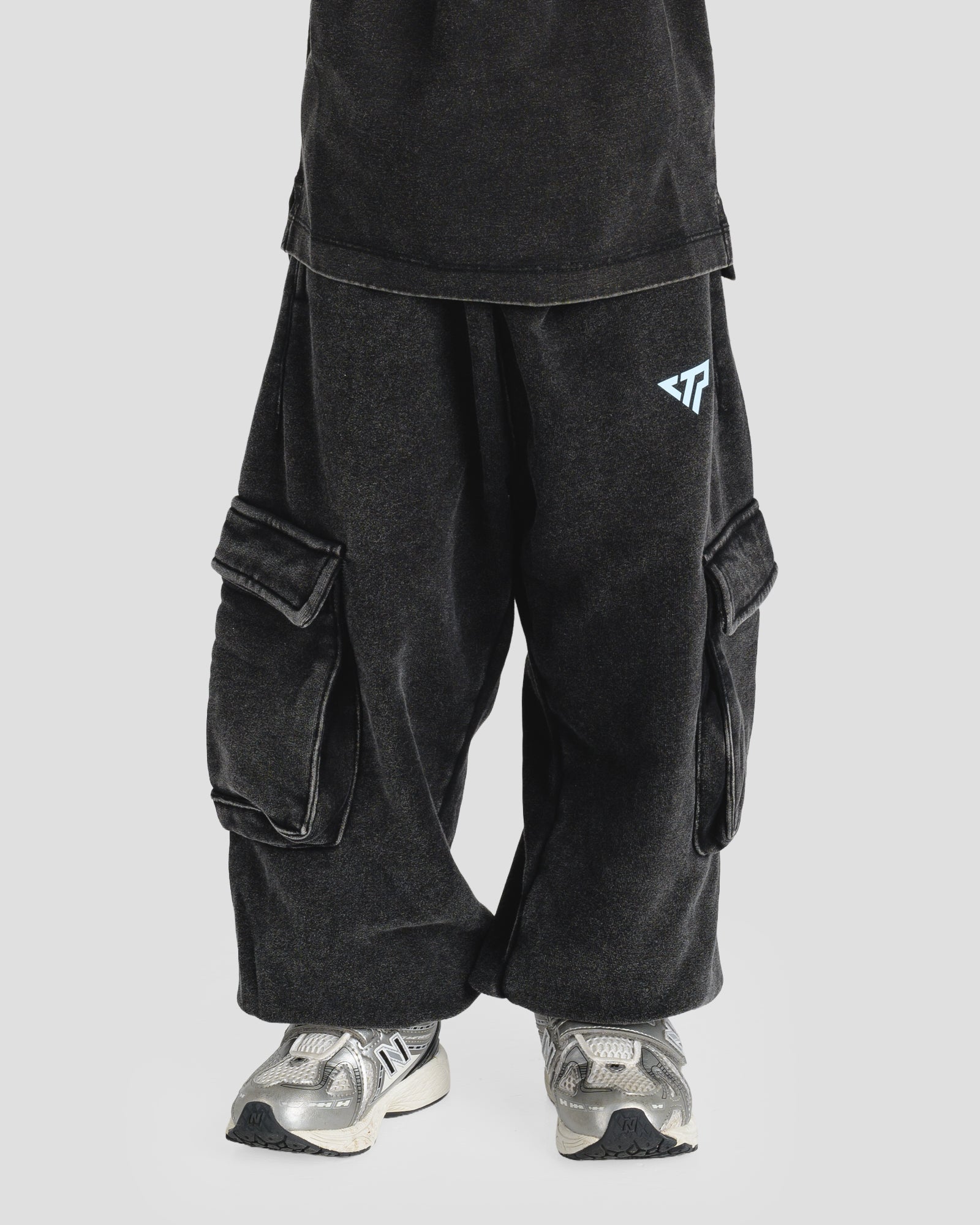 KIDS CARGO PANTS - BABY BLUE