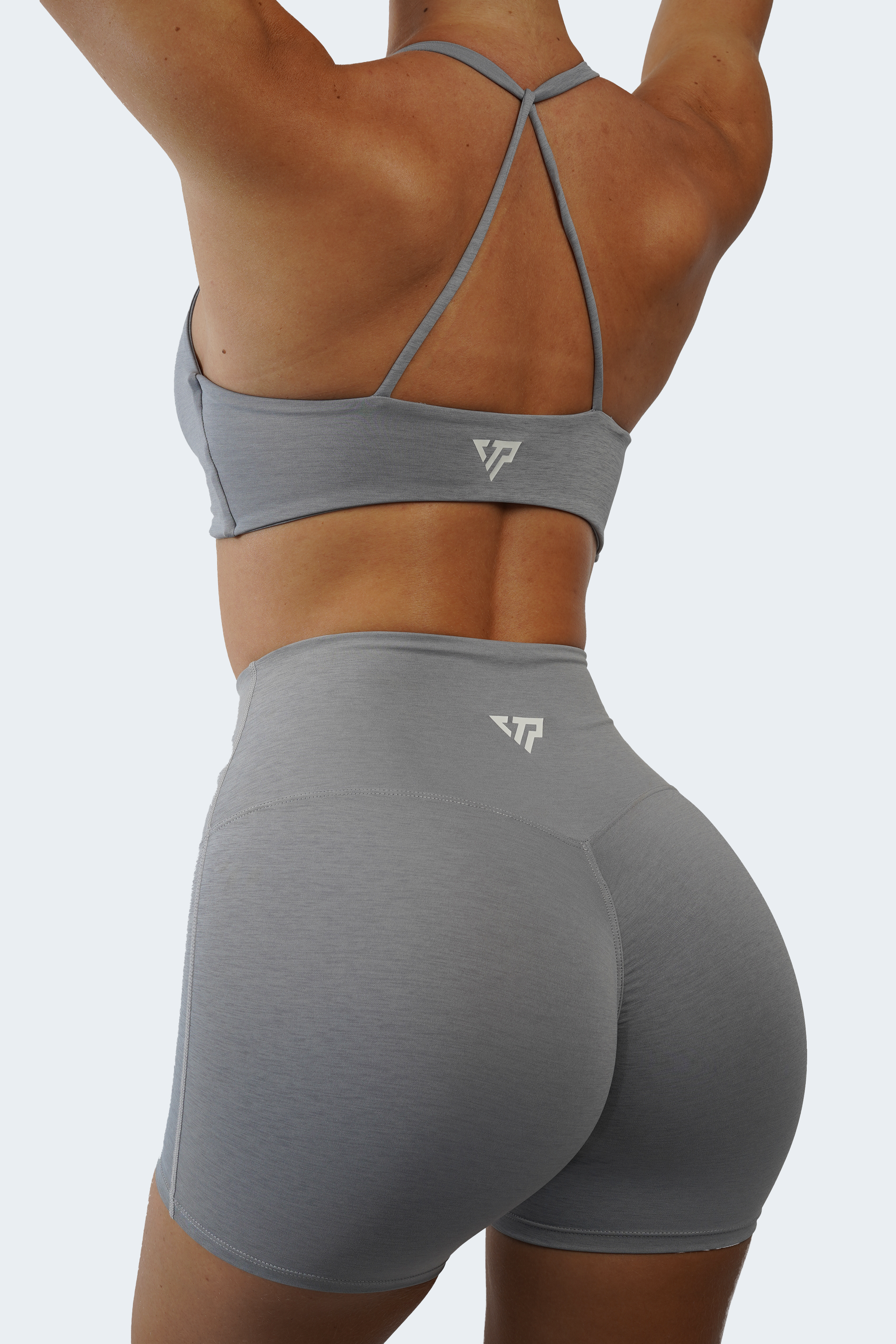 Inspire Crop - Marle Grey  The Perfect Twist Front Sports Bra