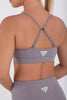grey cross back sports bra 