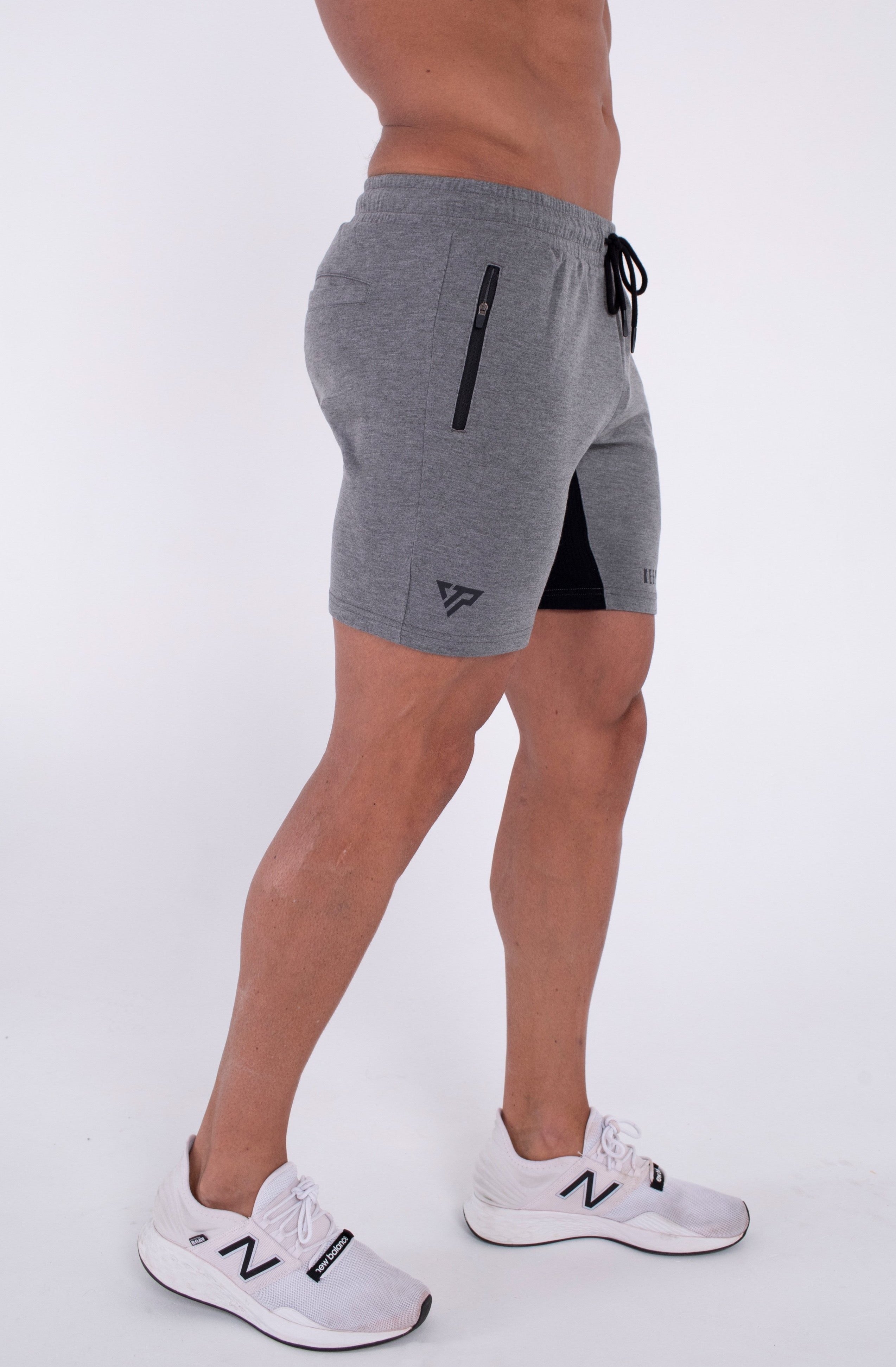 Grey mens gym shorts