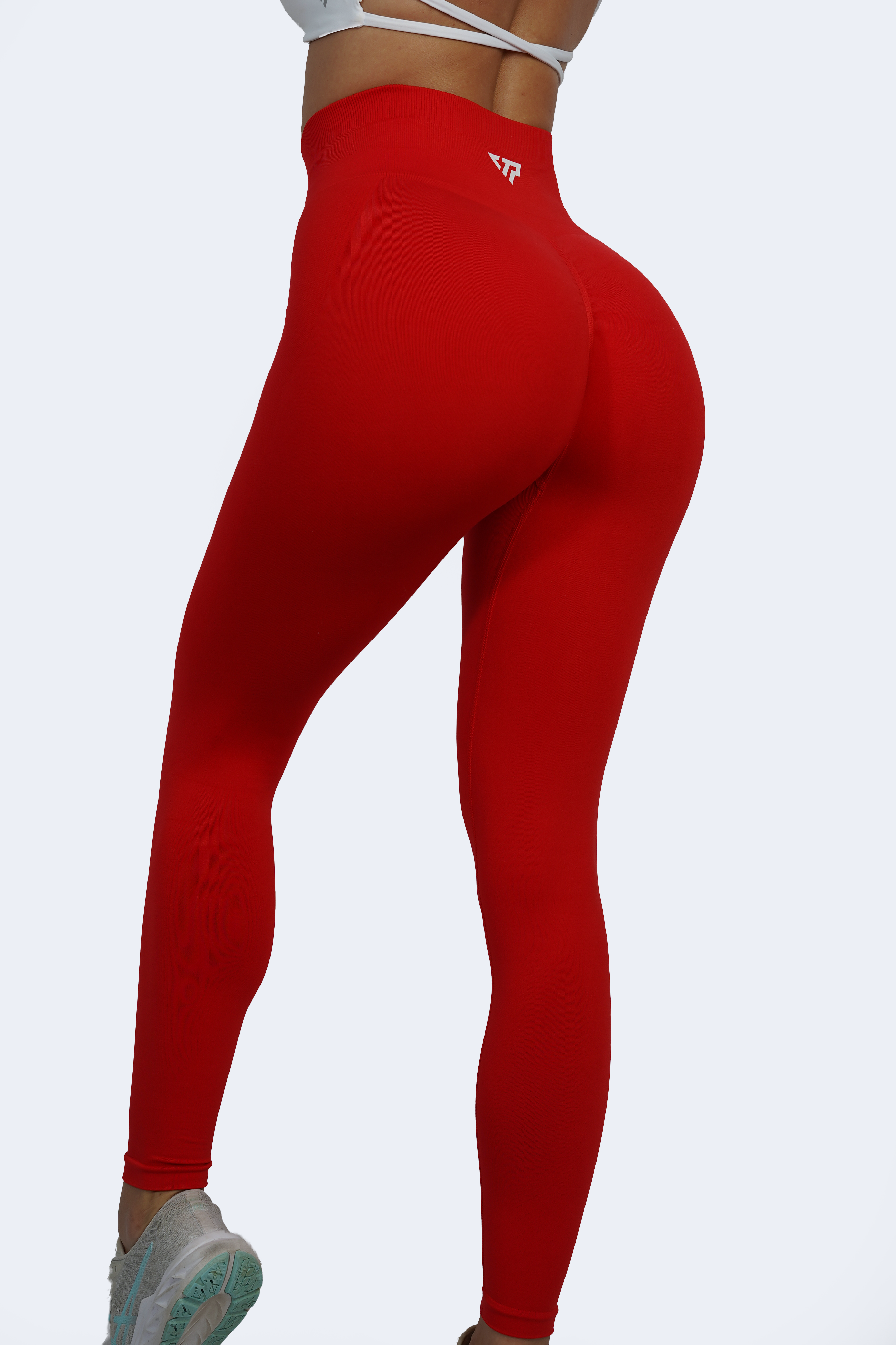 Red gym Scrunch Leggings High Waisted and Booty Enhancing - House Of Peach  ® UK